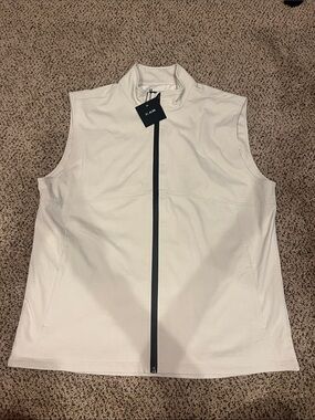 0.1 ALGO Men's Cream Zip-Front Performance Vest